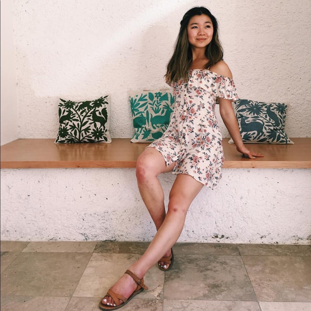 American Eagle Floral OTS Sun Dress